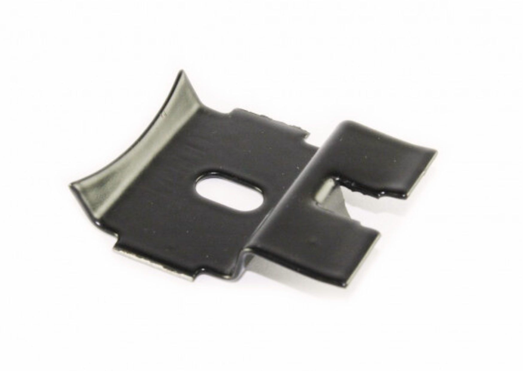 Clip de fixation noir haute résistance pour poteaux de grillage rigide, disponible au Marais Fleuri.