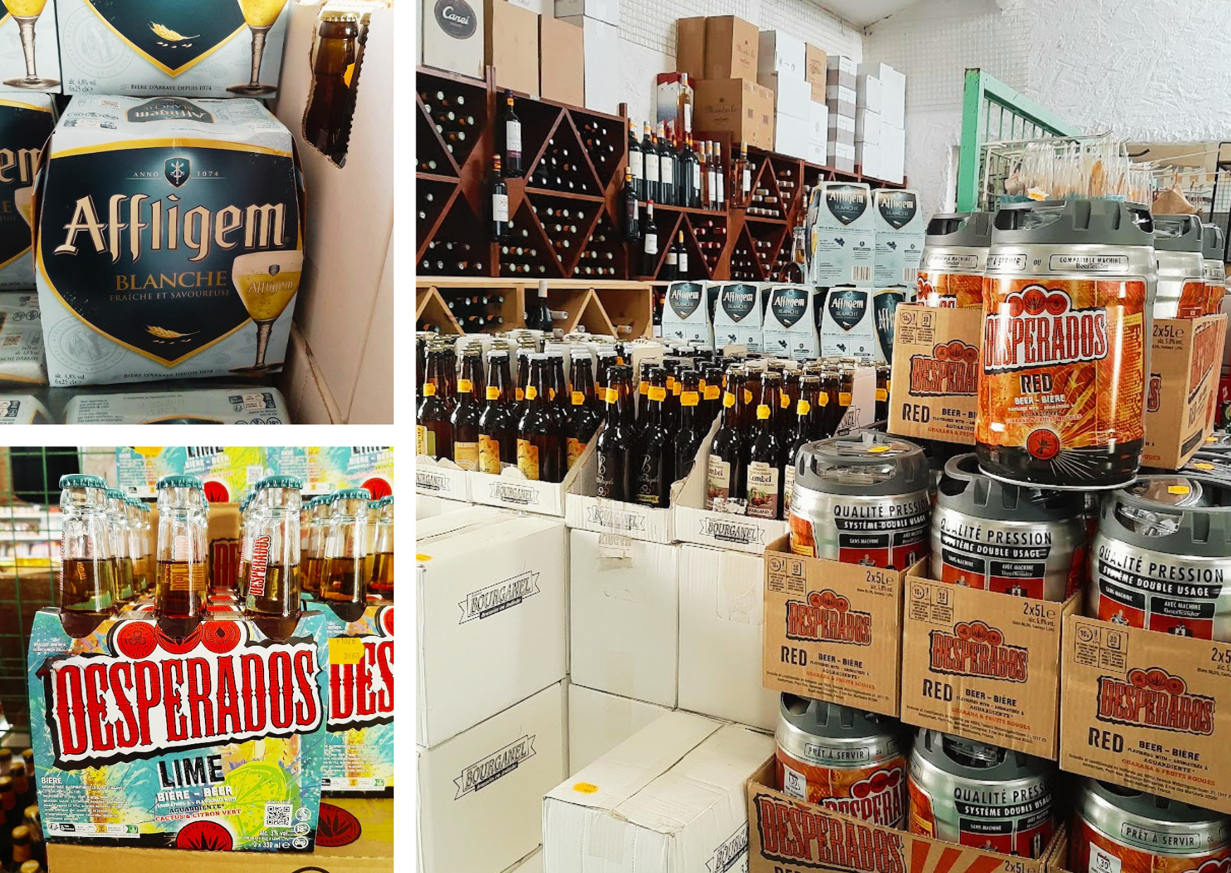 Sélection de bières Desperados et Affligem en stock chez Marais Fleuri.